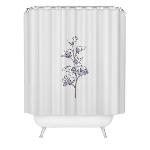 The Colour Study Lilac Cotton Flower Shower Curtain