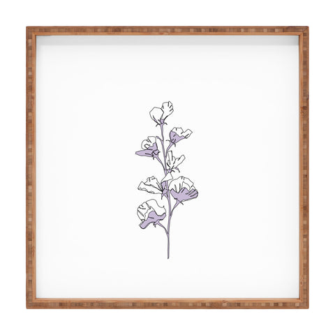 The Colour Study Lilac Cotton Flower Square Tray
