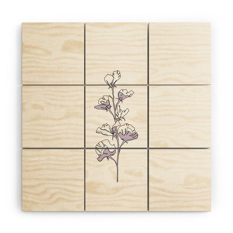 The Colour Study Lilac Cotton Flower Wood Wall Mural