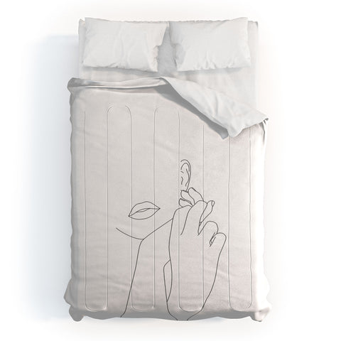 The Colour Study Minimalist face illustration Comforter