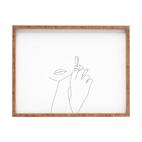 The Colour Study Minimalist face illustration Rectangular Tray