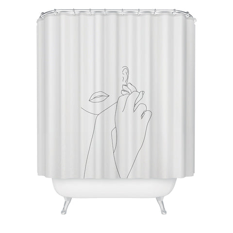 The Colour Study Minimalist face illustration Shower Curtain