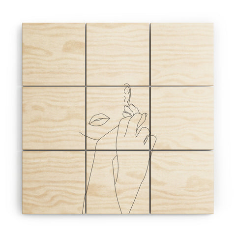 The Colour Study Minimalist face illustration Wood Wall Mural