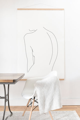 The Colour Study Nude back line drawing Alex Art Print And Hanger