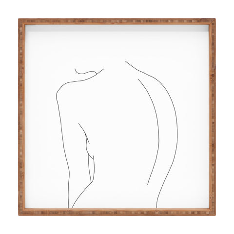 The Colour Study Nude back line drawing Alex Square Tray