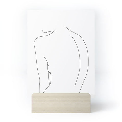 The Colour Study Nude back line drawing Alex Mini Art Print