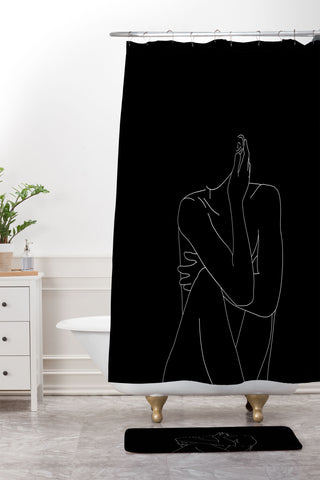 The Colour Study Nude figure illustration Celi Shower Curtain And Mat