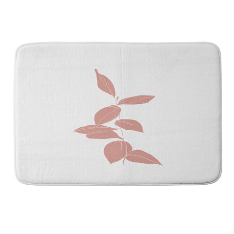 The Colour Study Plant Drawing Berry Pink Memory Foam Bath Mat