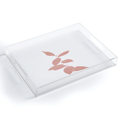The Colour Study Plant Drawing Berry Pink Acrylic Tray