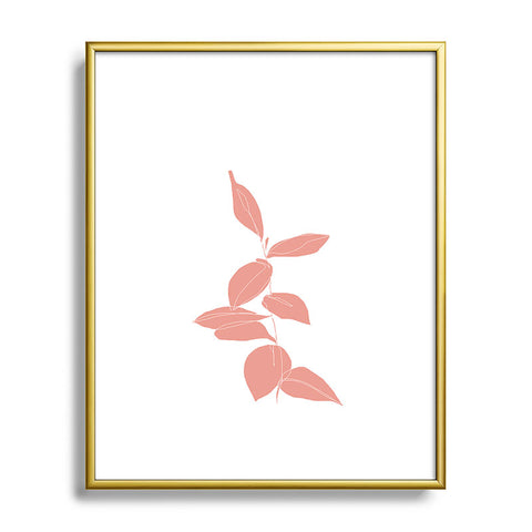 The Colour Study Plant Drawing Berry Pink Metal Framed Art Print