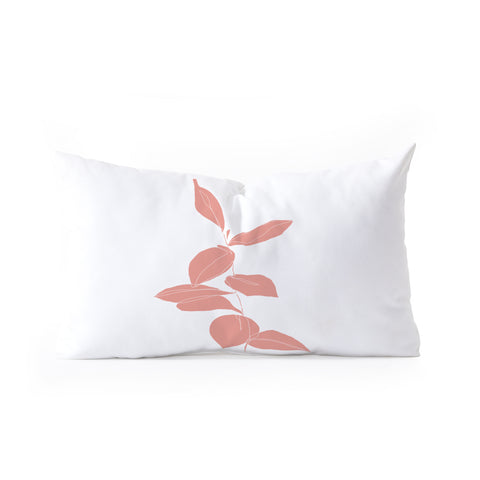 The Colour Study Plant Drawing Berry Pink Oblong Throw Pillow