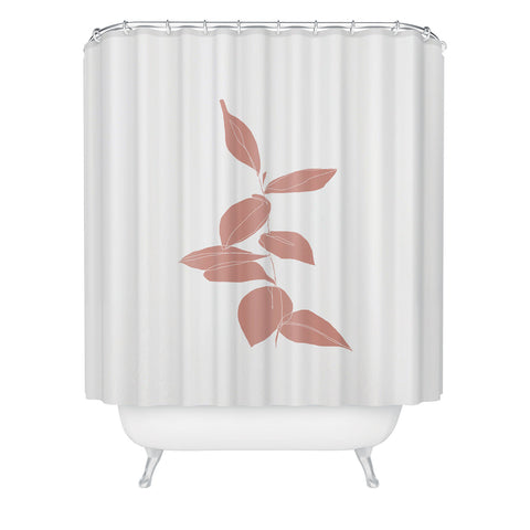 The Colour Study Plant Drawing Berry Pink Shower Curtain