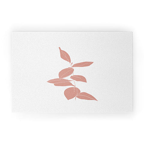The Colour Study Plant Drawing Berry Pink Welcome Mat