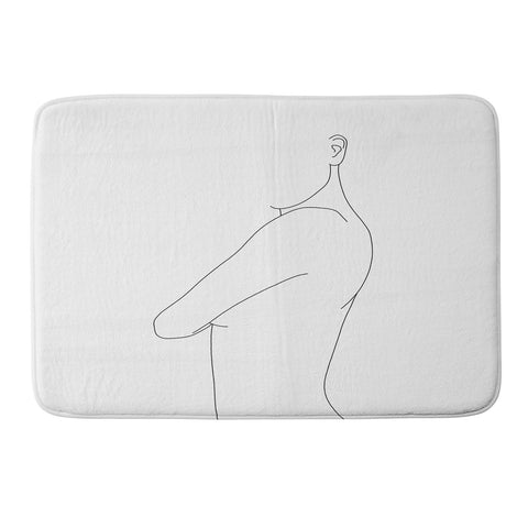 The Colour Study Side pose illustration Memory Foam Bath Mat