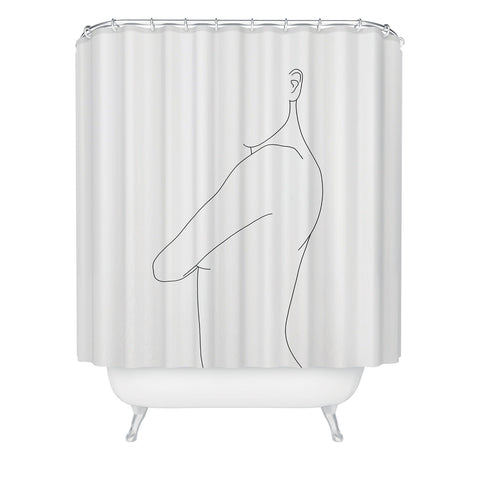 The Colour Study Side pose illustration Shower Curtain