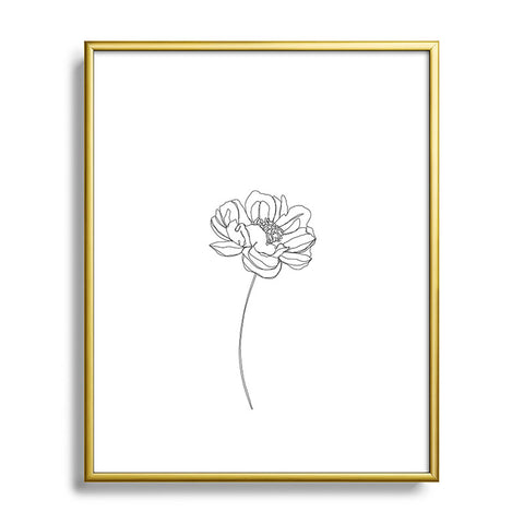 The Colour Study Single flower drawing Hazel Metal Framed Art Print