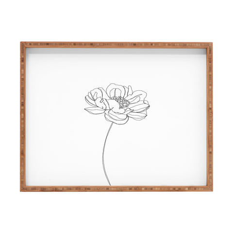 The Colour Study Single flower drawing Hazel Rectangular Tray