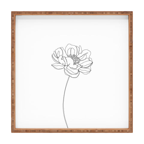 The Colour Study Single flower drawing Hazel Square Tray