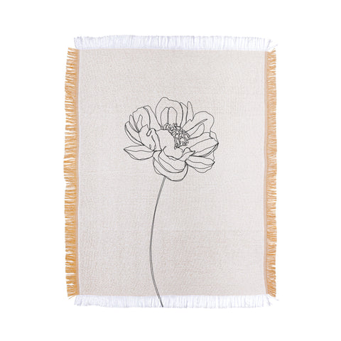 The Colour Study Single flower drawing Hazel Throw Blanket