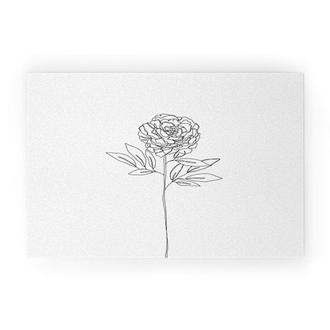 The Colour Study Single peony illustration Welcome Mat