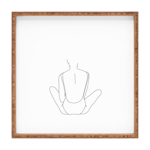 The Colour Study Summer swim illustration Square Tray