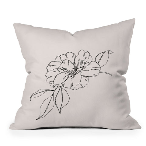 The Colour Study Tropical flower illustration Throw Pillow