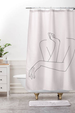 The Colour Study Womans crossed arms Shower Curtain And Mat