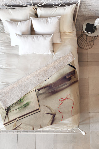 The Light Fantastic Christmas Card Fleece Throw Blanket