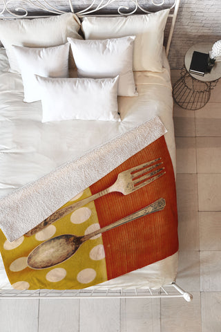 The Light Fantastic Fork And Spoon Fleece Throw Blanket