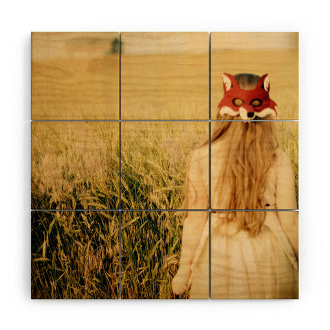 The Light Fantastic Fox Girl Wood Wall Mural