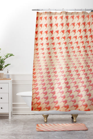 The Light Fantastic Houndstooth Polaroid Shower Curtain And Mat