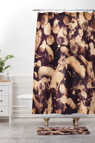 The Light Fantastic Kindling Shower Curtain And Mat