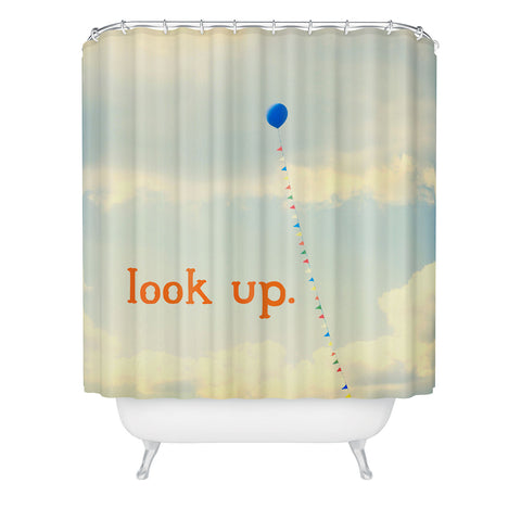 The Light Fantastic Look Up In Orange Shower Curtain
