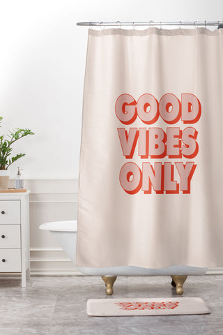 The Motivated Type Good Vibes Only I Shower Curtain And Mat