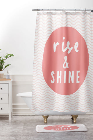 The Motivated Type Rise and Shine inspirational quote Shower Curtain And Mat