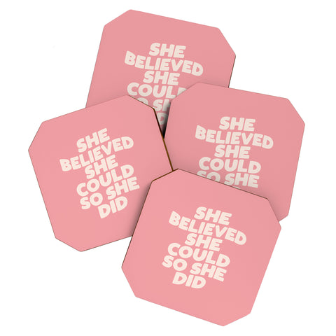 The Motivated Type She Believed She Could So She Did Coaster Set