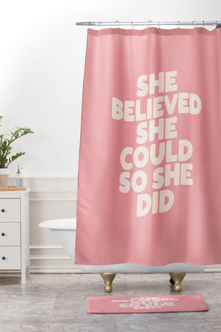 The Motivated Type She Believed She Could So She Did Shower Curtain And Mat