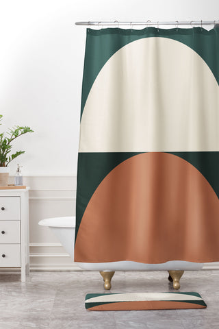 The Old Art Studio Abstract Geometric 01E Shower Curtain And Mat