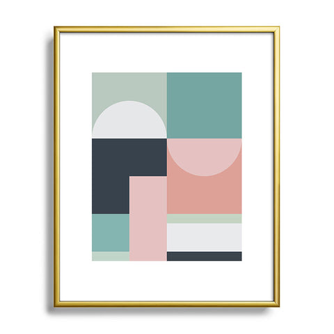The Old Art Studio Abstract Geometric 06 Metal Framed Art Print