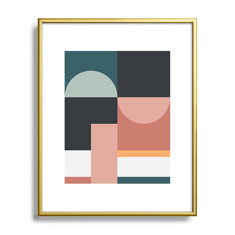 The Old Art Studio Abstract Geometric 07 Metal Framed Art Print