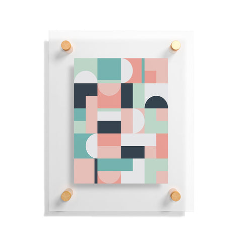 The Old Art Studio Abstract Geometric 08 Floating Acrylic Print