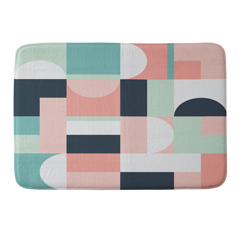 The Old Art Studio Abstract Geometric 08 Memory Foam Bath Mat