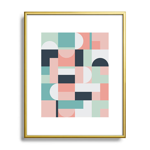 The Old Art Studio Abstract Geometric 08 Metal Framed Art Print