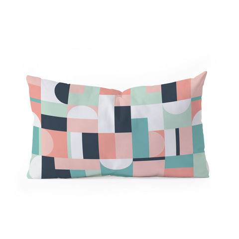 The Old Art Studio Abstract Geometric 08 Oblong Throw Pillow