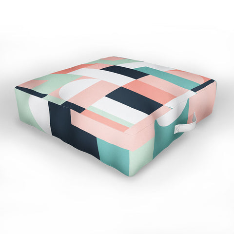 The Old Art Studio Abstract Geometric 08 Outdoor Floor Cushion