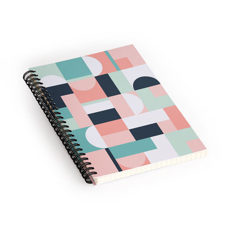 The Old Art Studio Abstract Geometric 08 Spiral Notebook
