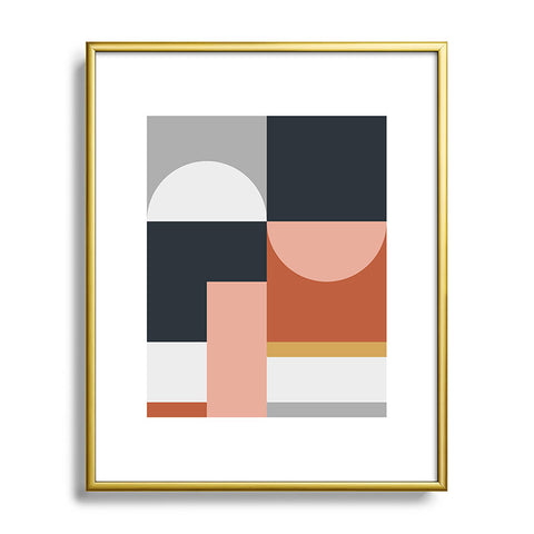 The Old Art Studio Abstract Geometric 09 Metal Framed Art Print