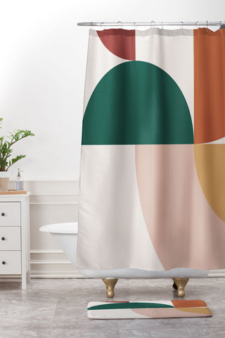 The Old Art Studio Abstract Geometric 12 Shower Curtain And Mat