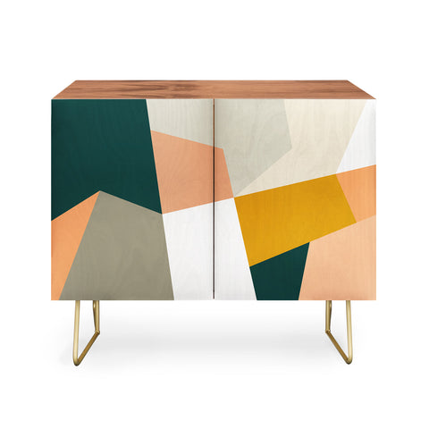 The Old Art Studio Abstract Geometric 27 Green Credenza