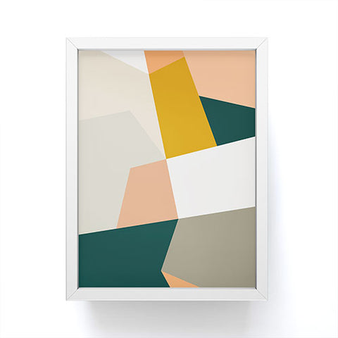 The Old Art Studio Abstract Geometric 27 Green Framed Mini Art Print